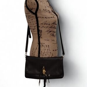 Skull Lock And Key Leather Crossbody Bag Rare